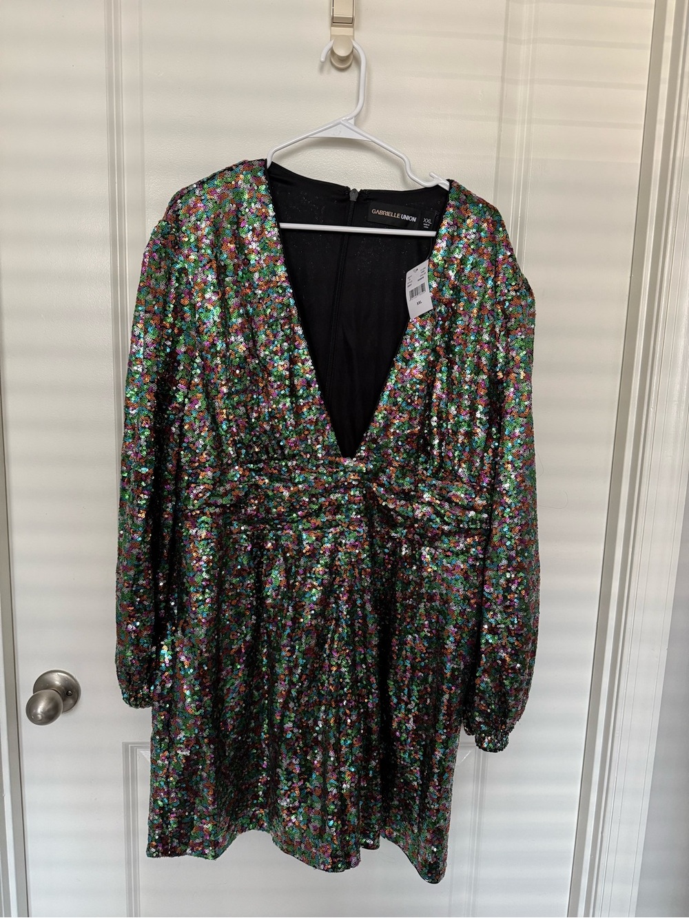 Rainbow Deep V Sequin Deep V Romper